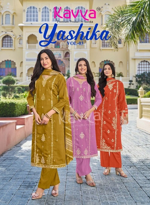 Kavya yashika vol 3 kurti pant dupatta set